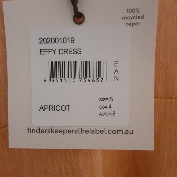 Finders Keepers Effy Midi Dress in Apricot Orange Size Small WITH TAGS - Picture 5 of 5